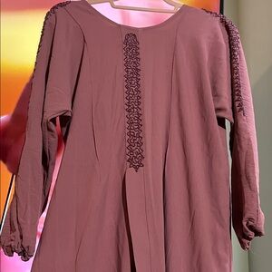 Mauve beaded kaftan Long Sleeve Dress Eid modest abaya nwot